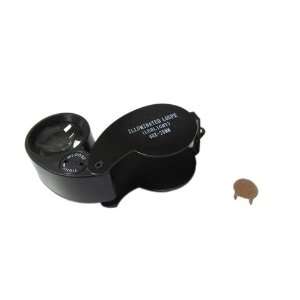   Magnification 25mm LED Jeweler Loupe Magnifying Glass Magnifier Black