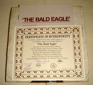 Daniel Smith MAJESTIC BIRDS THE BALD EAGLE Plate B/COA  