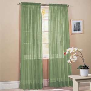   Sage Green Solid Sheer Window Panel Brand New Curtain