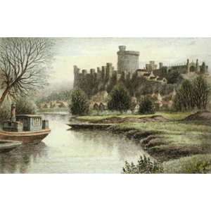 Windsor Castle Etching , Topographical Engraving Intaglio