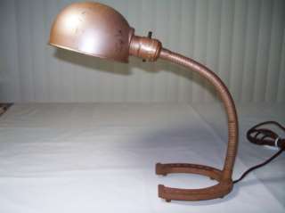 Vintage Cast Iron Desk Lamp 100% Original Horseshoe Bas  