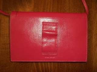 Wilsons Leather Clutch Wallet Removable Strap Raspberry  