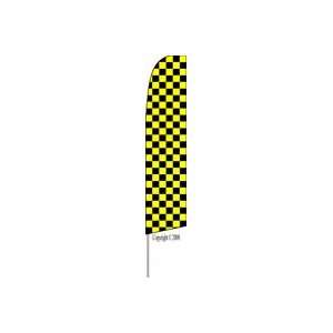  Checkered (Yellow/Black) Feather Banner Flag (11.5 x 2.5 