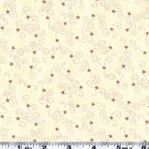  45 Wide In The Pink II Star Swirls Cream Fabric By The 