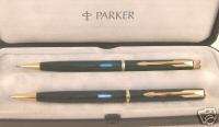 Parker Insignia GREEN lacquer Ball Pen and Pencil Set  