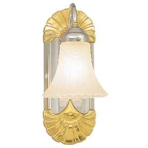   Classic One Light Down Lighting Two Tone Wall Sconce with Etched Glass