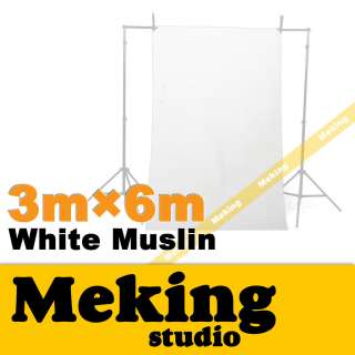   6M Solid White Seamless Muslin Photography Backdrop Background  