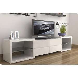  Modern White Lacquer TV stand