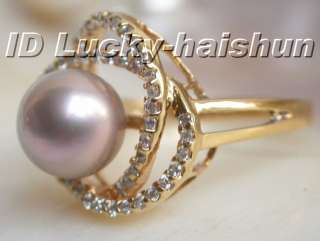 AAAA round champagne South Sea pearls Rings 14KT 16mm  