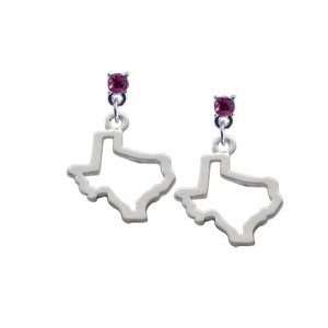  Texas Outline Hot Pink Swarovski Post Charm Earrings Arts 