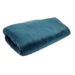   Blue Grey Solid Alpaca Fiber Reversible Throw Blanket