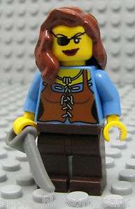 NEW Lego Woman FEMALE PIRATE girl w/Brown Hair & sword  