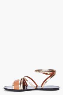 Lanvin Gold Tone Multi bride Sandals for women  