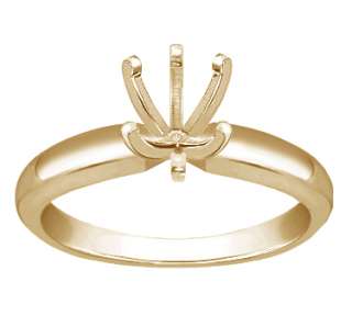   Yellow Gold engagement ring setting. It has 6 Prongs to set diamond
