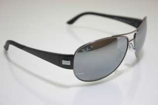   004/82 63mm Gunmetal Black Temples Sunglasses Polarized GSM Mirror