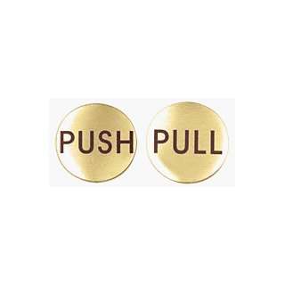  Polished Brass 2 Round Push/Pull Set   Etched Brass