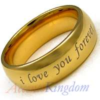 8MM MENS TUNGSTEN GOLD TONE DOME WEDDING BAND RING  