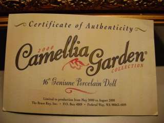  Description You are bidding on a Camellia Gardens Porcelain Doll 