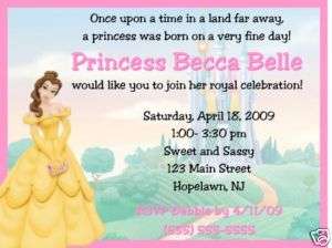 Belle Invitations/Birthday Party Supplies/Princess  