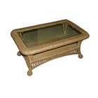   Coffee Table Set with Metal Base and Oval Bevelled Glass Top in Black
