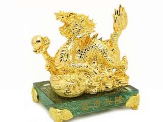 Golden Dragon on Bed of Treasure   Feng Shui for Wealth, Fame 