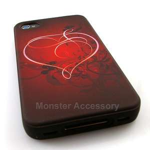 Red Hearts Candy Skin Gel TPU Case Cover For Apple iPhone 4S NEW 