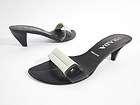 AUTH PRADA White Black Leather Open Toe Slides Sandals Shoes Sz 35.5 5 