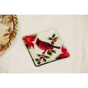  Heaven & Nature Sing Hand painted Square Glass Plate 