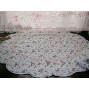   vintage Pretty Rose w/frilly lace Oval Area Rug/Mat