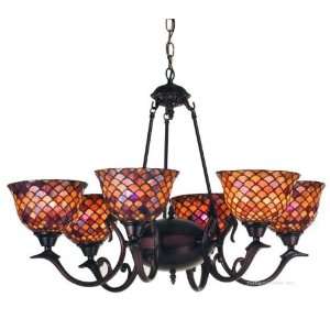  Fish Scale Tiffany Stained Glass Chandelier Lighting Fixture 