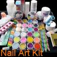 Full Set UV Gel Nail Art Acrylic Powder Liquid Tips Kit  