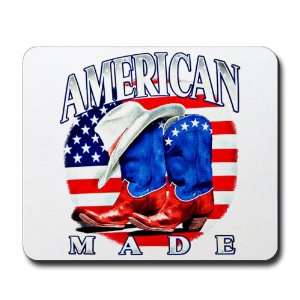   Mouse Pad) American Made Country Cowboy Boots and Hat 