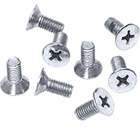   Brushed Satin Chrome 6 x 12 mm Cover Plate Flat Head Phillips Screws