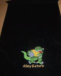 Bowling Towel11x18 Alley Gators Embroidered 15 Colors  