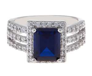 CT Royal Sapphire Blue CZ Cocktail/ Engagement Ring  