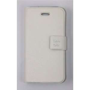  Table Talk Flip Case Faux Leather for Iphone 4 White 4gs 