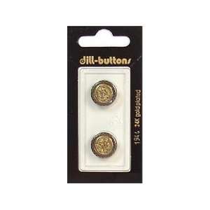  Dill Buttons 15mm Shank Antique Gold 2 pc Arts, Crafts & Sewing