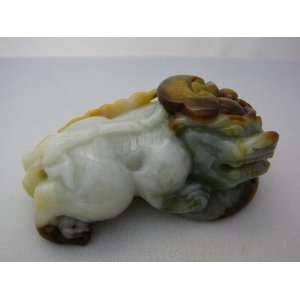  Vintage Chinese Fu Dog with Coin Jade Ornament