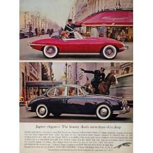  1962 Print Ad Jaguar XK E Sports Car Roadster 3.8 Sedans 