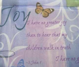 INSPIRATIONS Faith Peace Joy Love Fabric Shower Curtain  