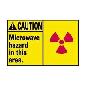 Caution Label Microwave Hazard,pk5   BRADY  Industrial 