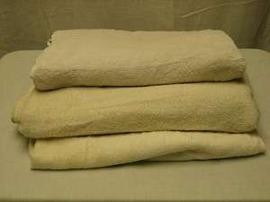 Utica Martex 3 Set 100% All Cotton Made in USA Bath Towel White Beige 
