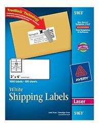 250 Avery 5163 / 5963 laser Shipping Labels 2x4  
