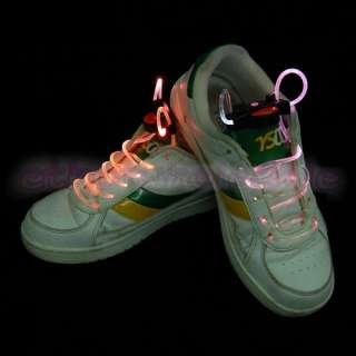 Color LED Flash Light Glow Shoelaces Shoe Lace DISCO  