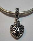  Antique Heart spacer charm bead for european chain snake bracelet
