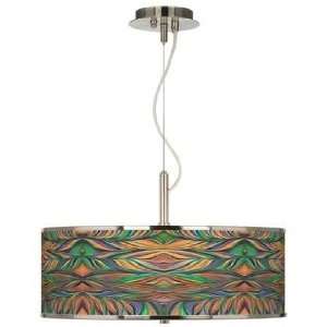  Exotic Peacock Giclee Glow 20 Wide Pendant Light
