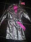   Vintage Baby Boutique Coat Jacket Zebra Animal Print Metallic Girl new
