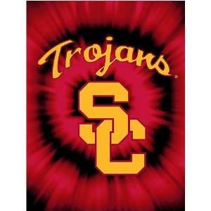  RED USC TROJANS NCAA COLLEGE BLANKET/THROW TWIN SIZE