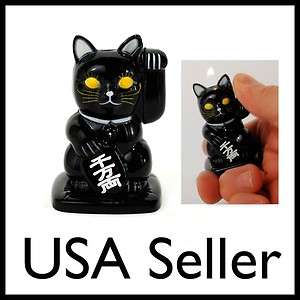 LUCKY BLACK CAT BUTANE LIGHTER Cigarette Maneki Neko Beckoning Kitty 