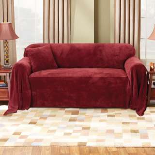 Plush 70 x 140 Loveseat Furniture Throw   Red/Burgundy 047293376610 